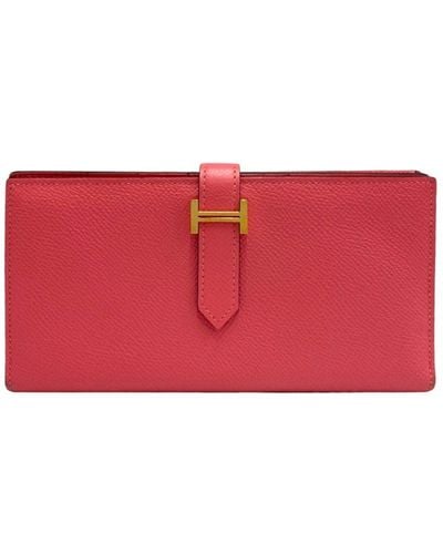 Hermès Béarn Leather Wallet (pre-owned) - Red