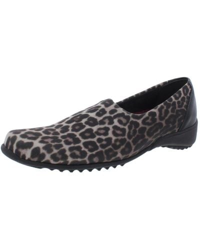 Munro Traveler Leopard Print Slip On Casual Shoes - Brown