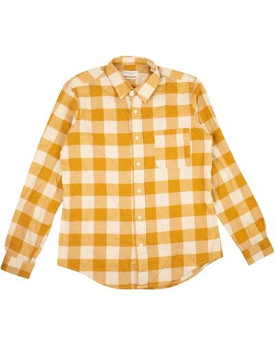 President's Shirt Chatham Softflanella Check Washed - Curry - Yellow