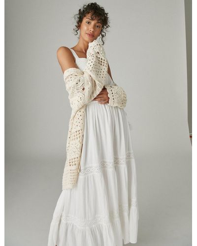 Lucky Brand Lace Tiered Maxi Dress - White