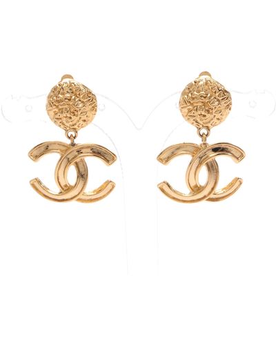 Chanel Coco Mark Earrings Gp 95a - Metallic