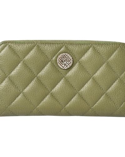 Chanel Matelassé Leather Wallet (pre-owned) - Green