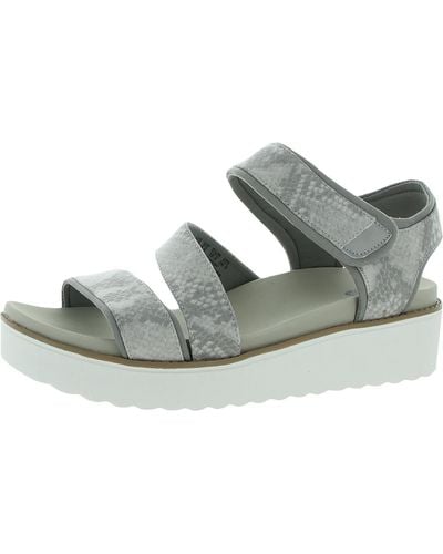 Dr. Scholls Move It Faux Suede Animal Print Wedges - Gray