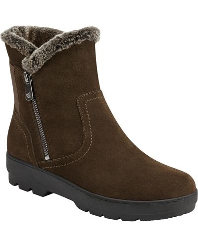 Easy Spirit Adabelle Faux Fur Lined Cold Weather Winter Boots - Brown