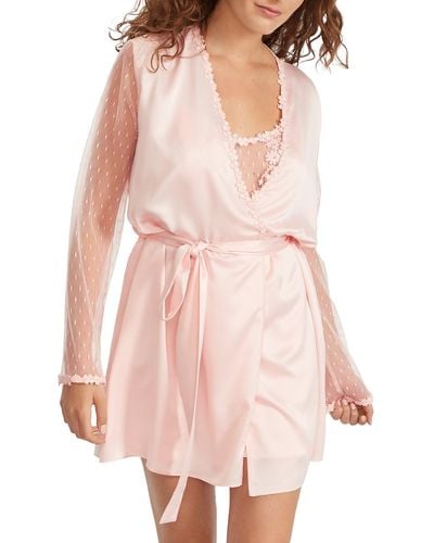 Flora Nikrooz Showstopper Charmeuse Robe - Pink