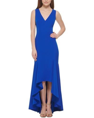 Vince Camuto Crepe Maxi Fit & Flare Dress - Blue