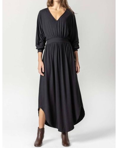 Lilla P Full Sleeve Maxi Dress - Black