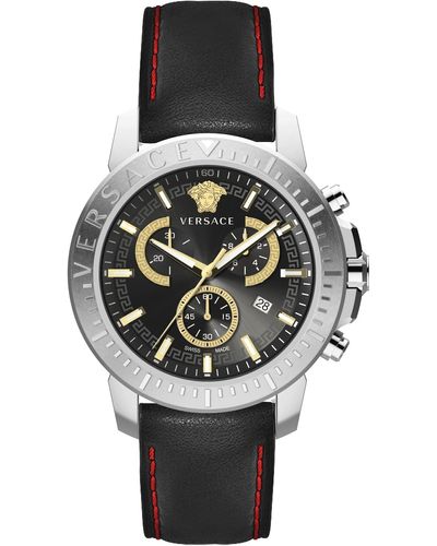 Versace New Chrono 45mm Quartz Watch - Black