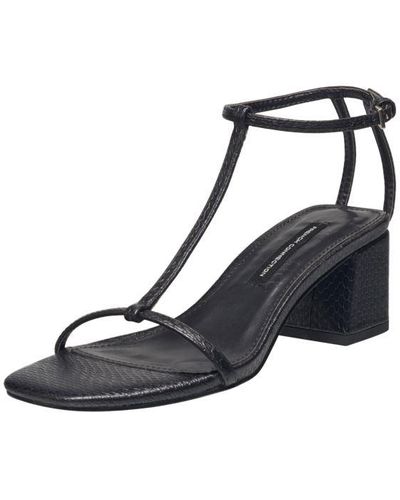 French Connection Textured Snake Sandal - Black