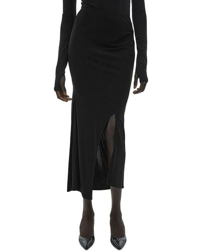 Helmut Lang Multi Slit Calf Midi Skirt - Black