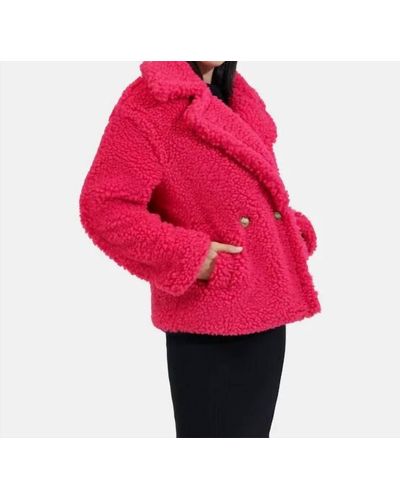 UGG ® Gertrude Short Teddy Coat Polyester - Red