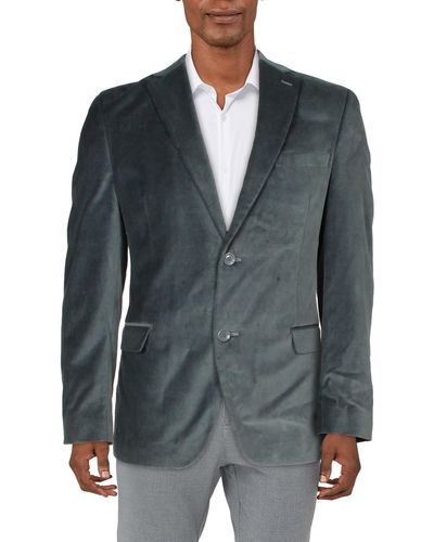 Alfani Velvet Slim Fit Two-button Blazer - Gray