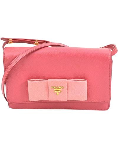 Prada Saffiano Leather Shopper Bag (pre-owned) - Pink