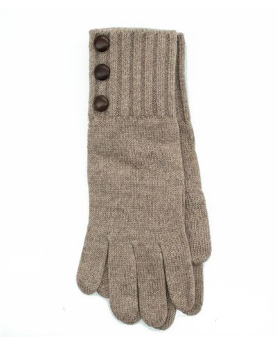 Portolano Gloves With Leather Buttons - Brown