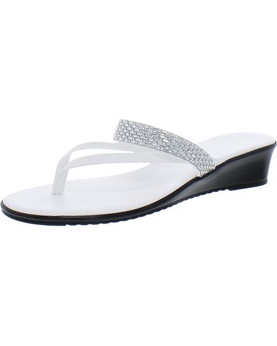 Italian Shoemakers Ashi Faux Leather Jeweled Thong Sandals - White