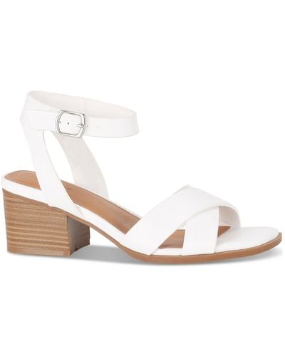 Style & Co. Shelbyy Ankle Strap Dressy Block Heel - White