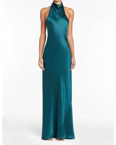 Amanda Uprichard Rainier Silk Gown - Blue