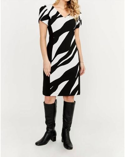 FRANK LYMAN Abstract Zebra Print Dress - White