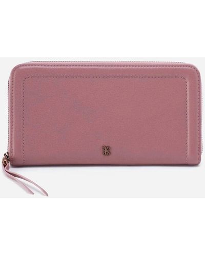 Hobo International Nila Large Zip Around Wallet-pebbled Leather - Pink