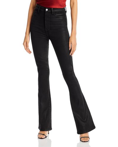 7 For All Mankind Coated Skinny Bootcut Jeans - Black