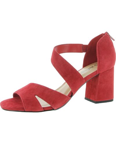 Bella Vita Korrine Suede Slip On Dress Sandals - Red