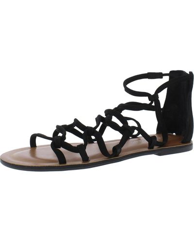 Lucky Brand Anisha Leather Strappy Gladiator Sandals - Black