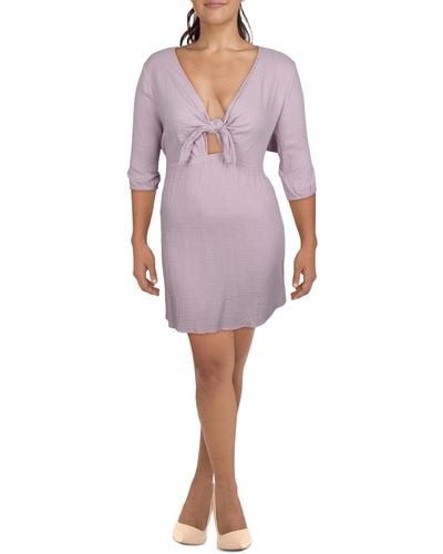 Cotton On Tie Front Short Mini Dress - Purple