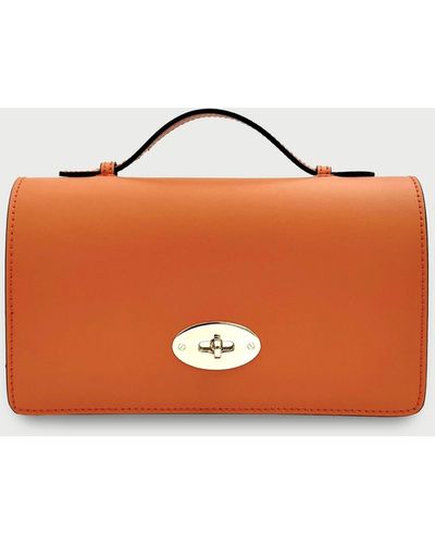 Apatchy London The Amelia Chilli Red Leather Bag - Orange
