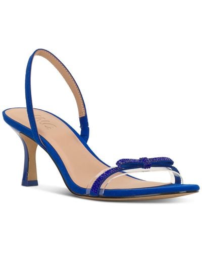 INC Linette Slip On Ankle Strap Heels - Blue