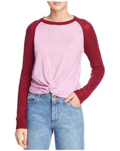 Heartloom Charlie Wool Blend Raglan Sleeves Sweater - Pink