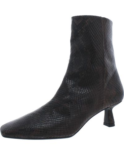 Bruno Magli Mati Leather Embossed Ankle Boots - Black