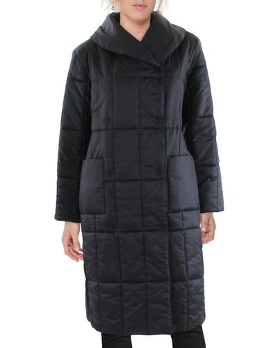 Eileen Fisher Shawl Collar Long Down Coat - Black