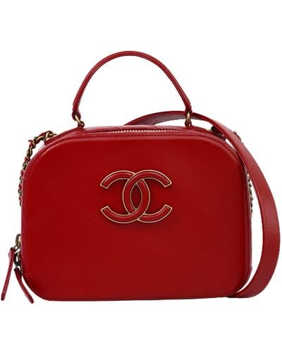 Chanel Vanity Leather Shoulder Bag (pre-owned) - Red