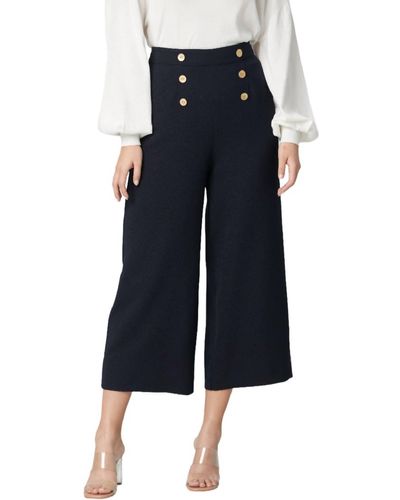 Iris Setlakwe Crop Sailor Pant Front Button - Blue