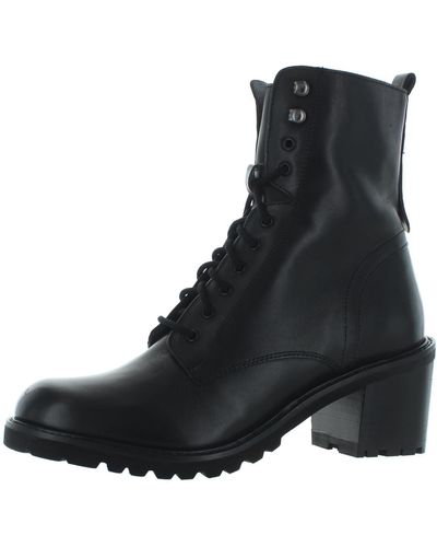 Seychelles Irresistible Leather Lace-up Combat Boots - Black