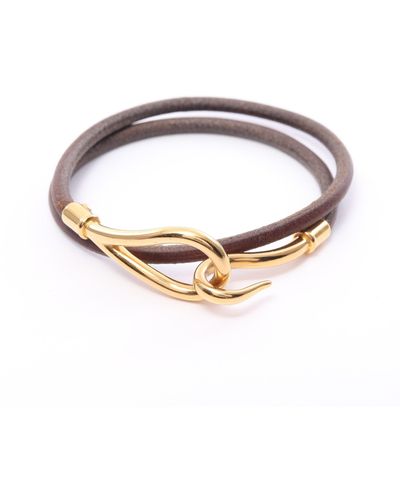 Hermès Jumbo Choker Bracelet Leather Gp - Metallic