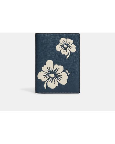 COACH Passport Case With Aloha Floral Print - Blue