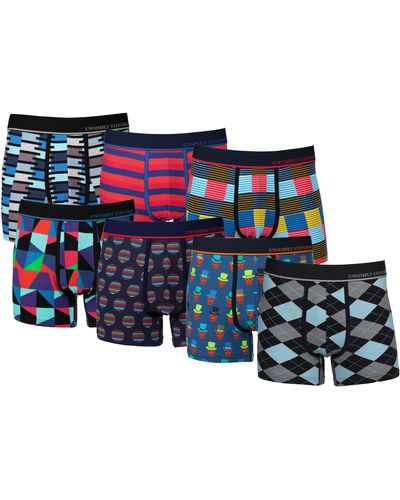 Unsimply Stitched Boxer Trunk 7 Pack - Black
