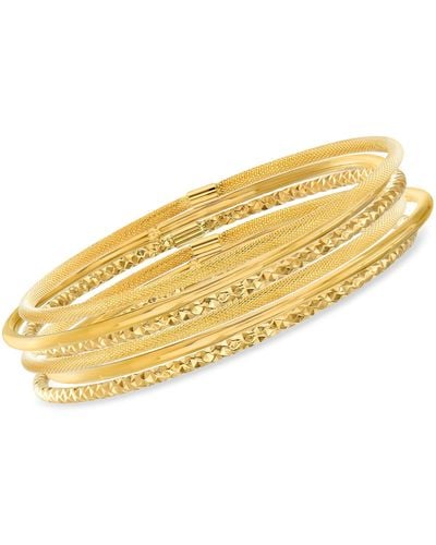 Ross-Simons Italian 14kt Yellow Multi-finish Jewelry Set: 6 Bangle Bracelets