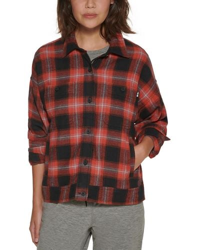 BASS OUTDOOR Colla Plaid Button-down Top - Red