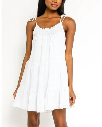 Olivaceous Strap Tie Tank Mini Dress - White