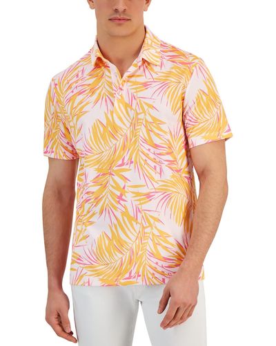 Club Room Canopy Printed Polyester Polo - Orange
