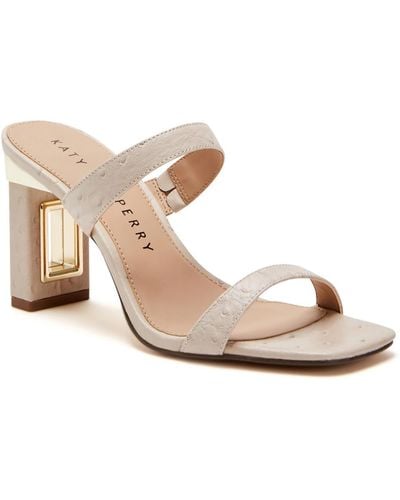 Katy Perry The Hollow Heel Faux Leather Open Toe Slide Sandals - Pink