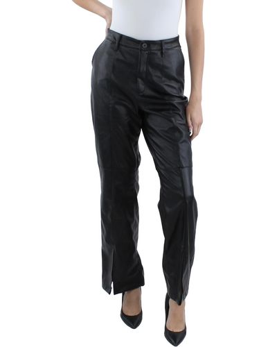 Kut From The Kloth Faux Leather Mid-rise Wide Leg Pants - Black