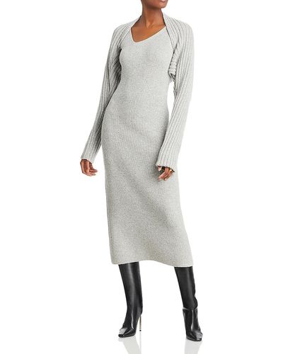 LVIR Heathered Knit Sweaterdress - White