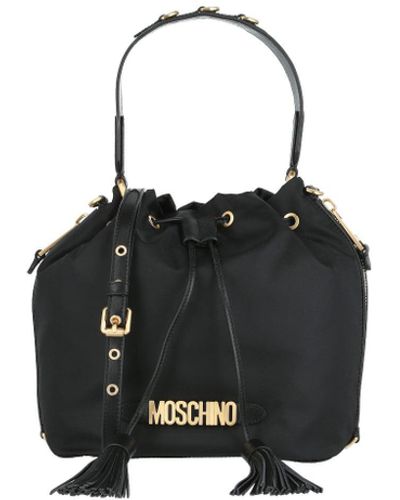 Moschino Drawstring Bucket Bag - Black