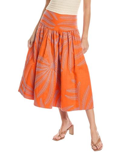 Alexis Julietta Linen Skirt - Orange