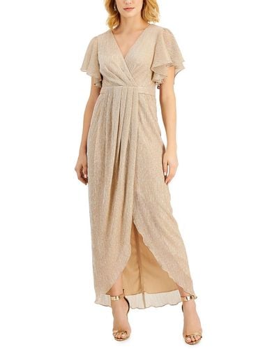Betsy & Adam V-neck Gown - Natural