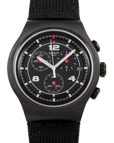Swatch Thenero Chronograph 47 Mm Black Stainless Steel Watch Yob404