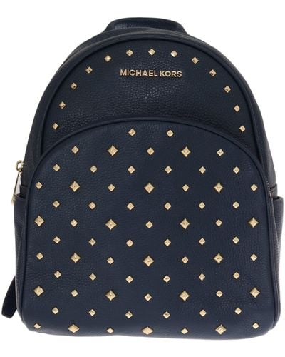 Michael Kors Navy Blue Abbey Leather Backpack Bag